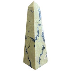 Neoclassical Grand Tour Solid Marble Yellow and Black Obelisk