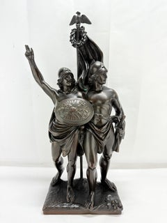 Neoclassical Grand Tour Style Bronzed Sculpture of Allegorical Warriors