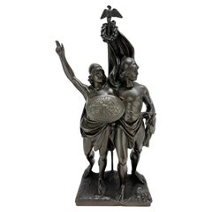 Neoclassical Grand Tour Style Bronzed Sculpture of Allegorical Warriors