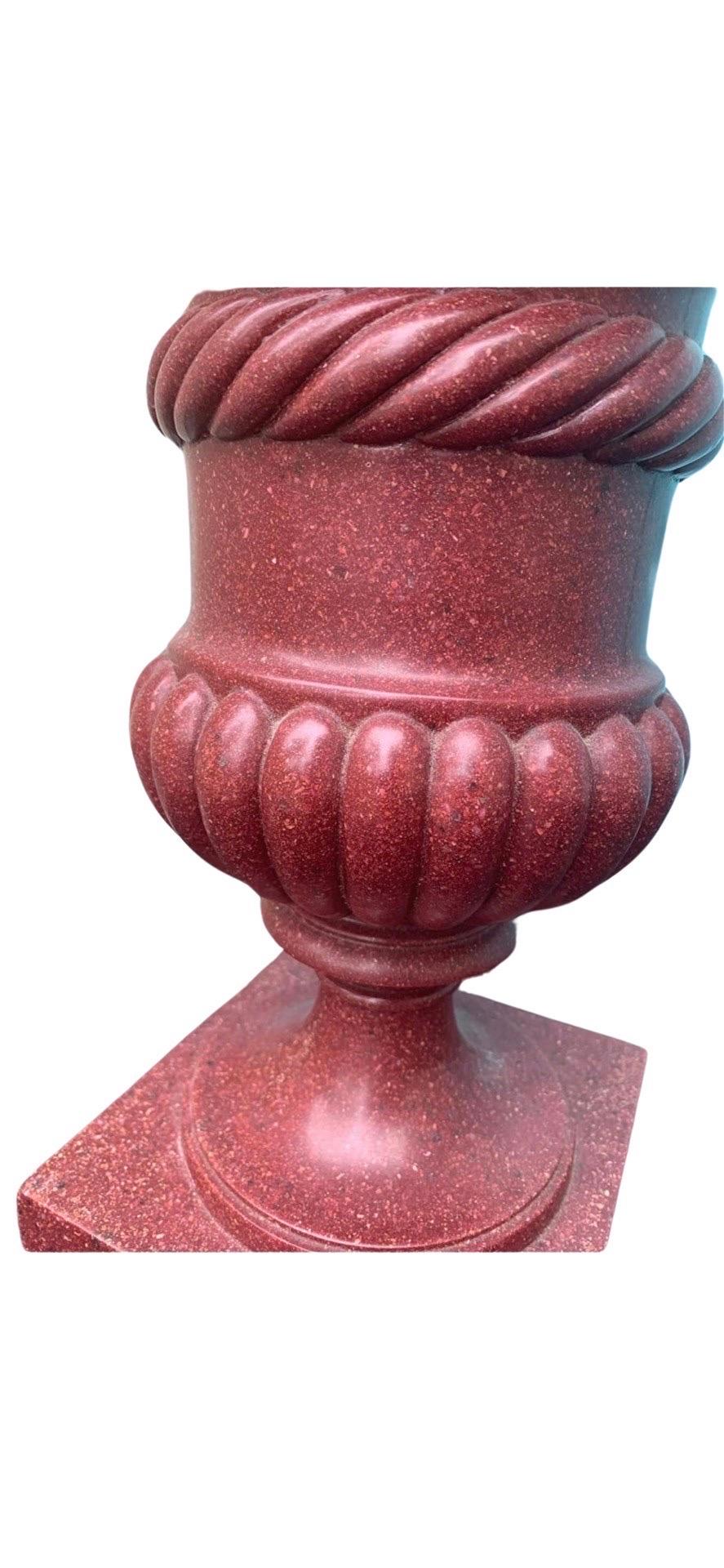 Neoclassical Grand Tour Style Faux Porphyry Marble Urn In Good Condition For Sale In Atlanta, GA