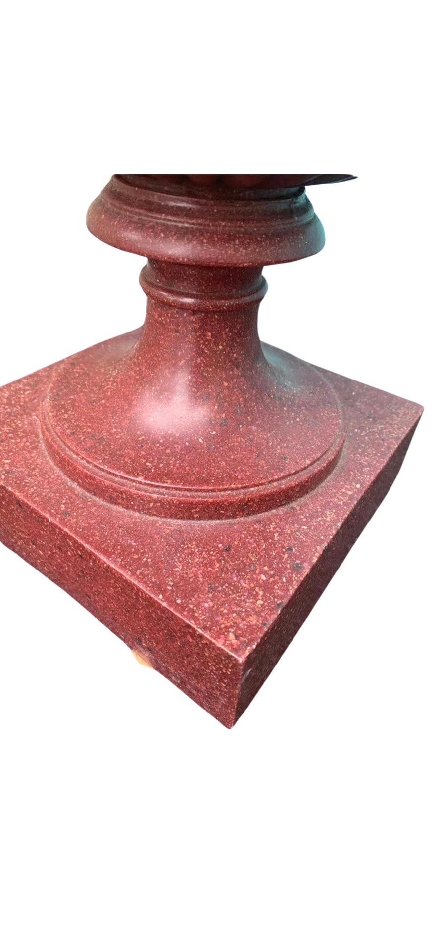 20th Century Neoclassical Grand Tour Style Faux Porphyry Marble Urn For Sale