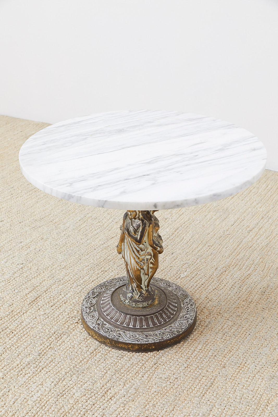 Neoclassical Grand Tour Style Marble-Top Drinks Table 3