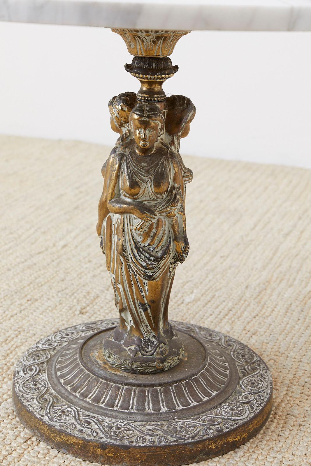 Neoclassical Grand Tour Style Marble-Top Drinks Table 5