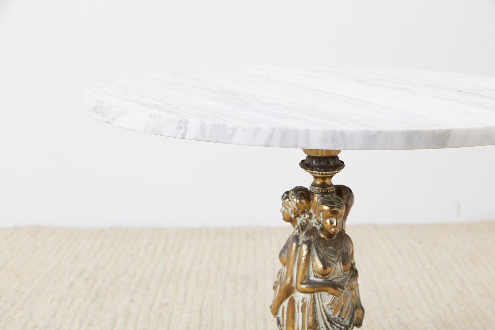 Neoclassical Grand Tour Style Marble-Top Drinks Table 8