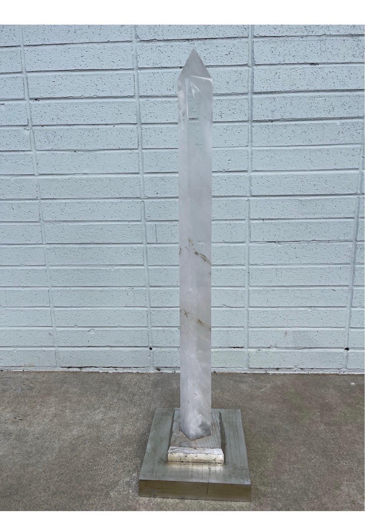 Neoclassical Grand Tour Style Natural Rock Crystal Obelisk In Good Condition For Sale In Atlanta, GA