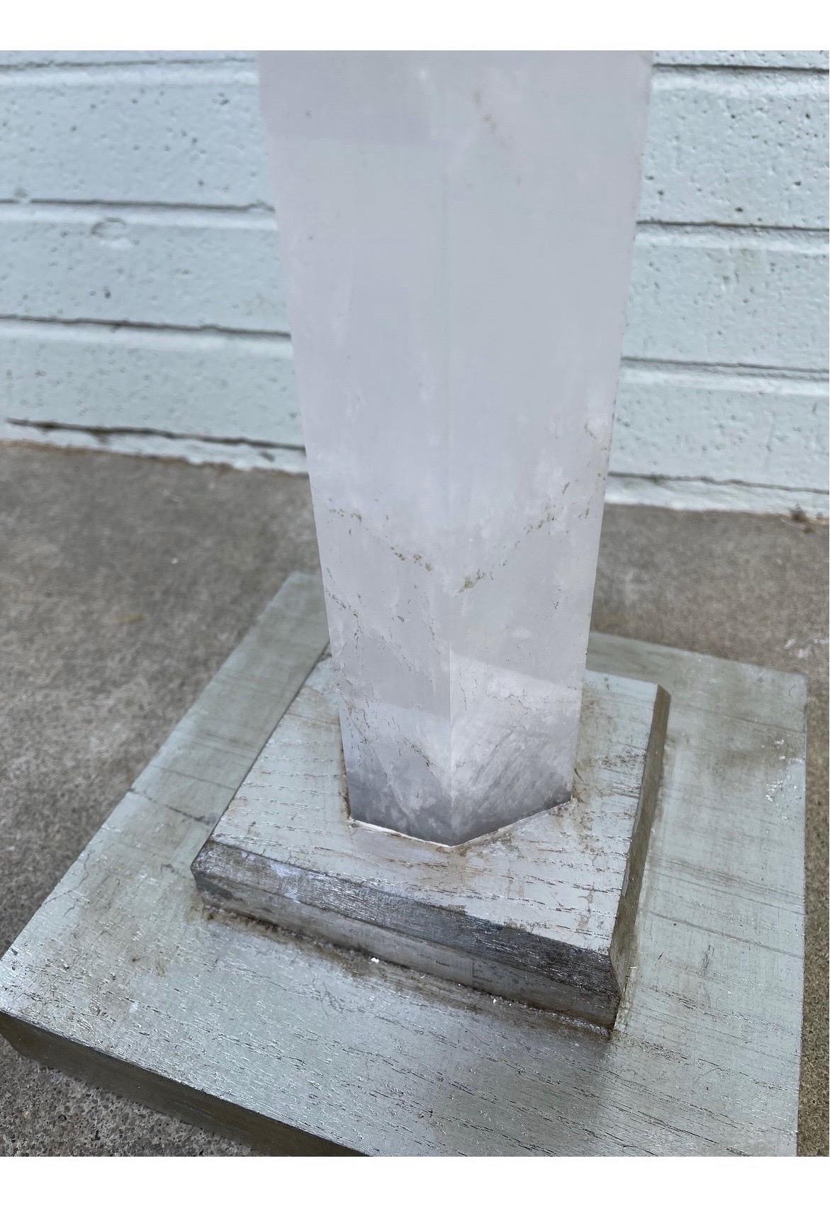 Neoclassical Grand Tour Style Natural Rock Crystal Obelisk For Sale 2
