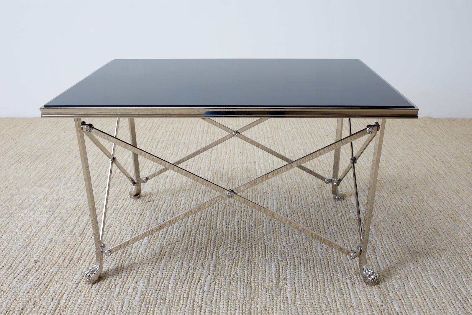 Neoclassical Grand Tour Style Nickel Cocktail Table 4