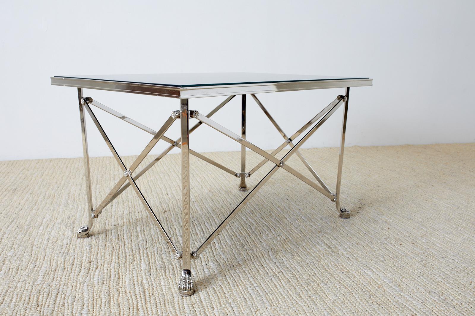 Neoclassical Grand Tour Style Nickel Cocktail Table In Good Condition In Rio Vista, CA