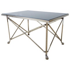Neoclassical Grand Tour Style Nickel Cocktail Table