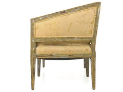 Neoclassical Gray Polychrome Painted Settee Sofa Canape, Early 19th Century