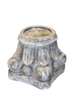 Neoclassical Grecian Faux Stone Column Acanthus Leaf Candle Holder Plant Stand 1