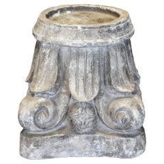 Colonne en fausse pierre grecque néoclassique Acanthus Leaf Candle Holder Plant Stand 1