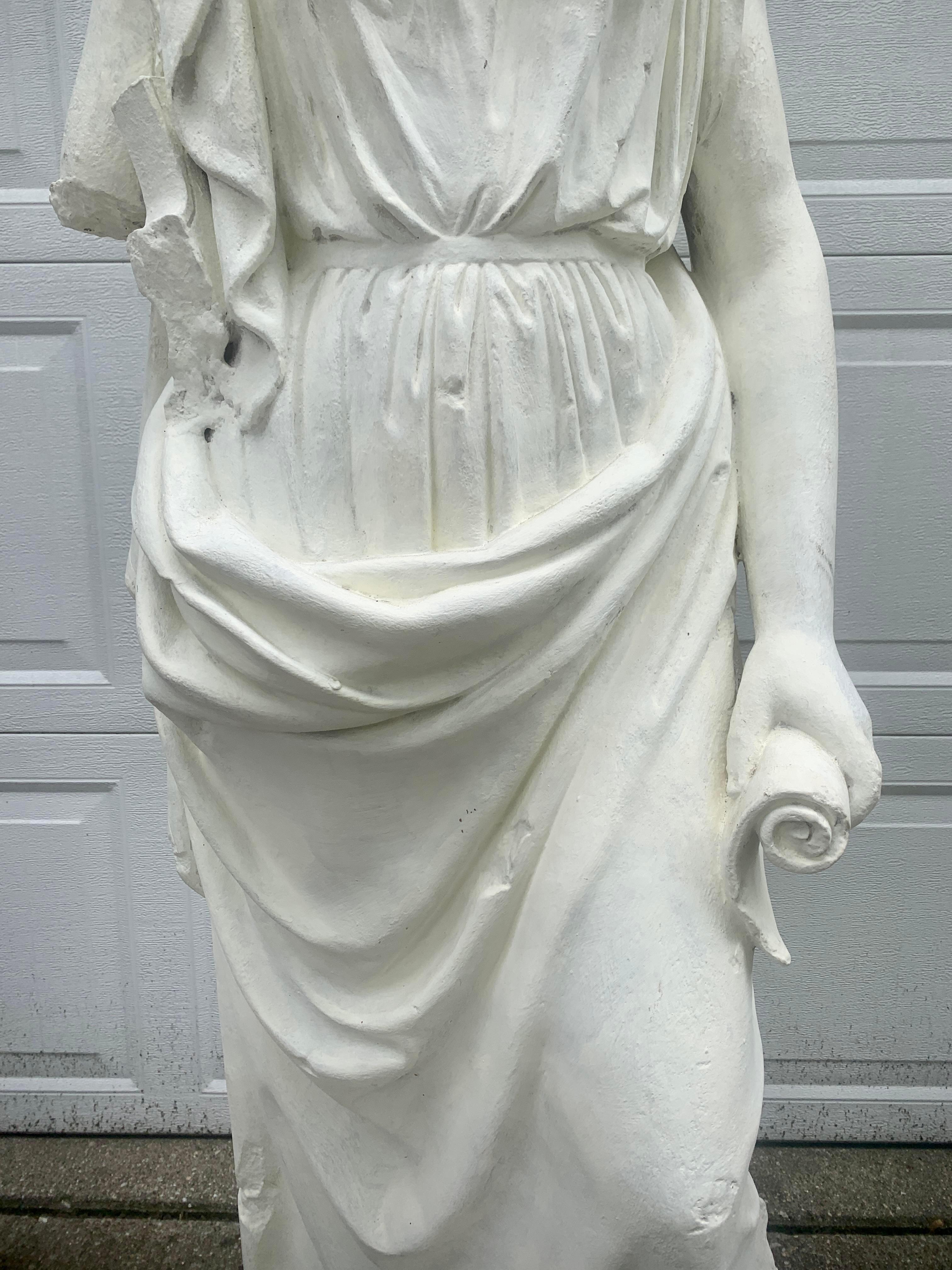 20th Century Neoclassical Greek Goddess Life-Size Cast Stone Statue