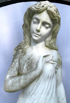 Neoclassical Greek Goddess Life-Size Marble Statue Sculpture