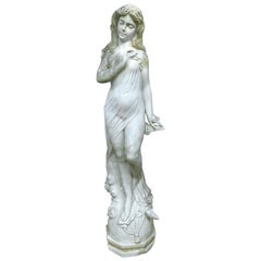 Antique Neoclassical Greek Goddess Life-Size Marble Statue Sculpture