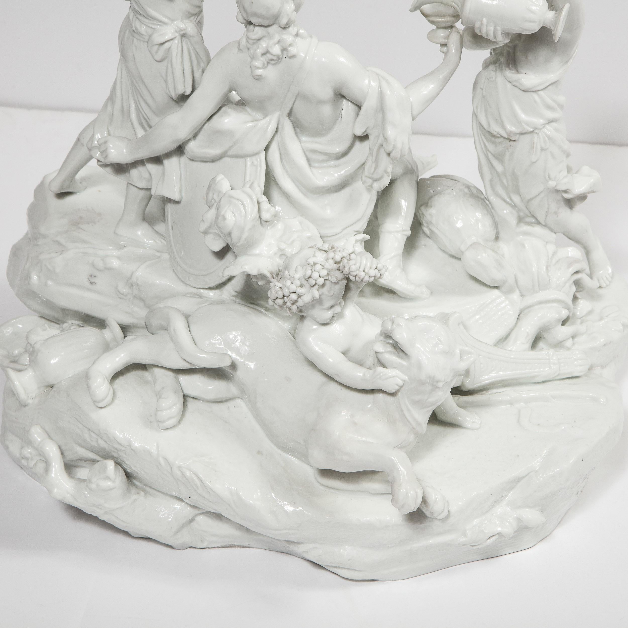 Sculpture « Bacchus » en porcelaine biscuit blanche de style néoclassique grec en vente 3