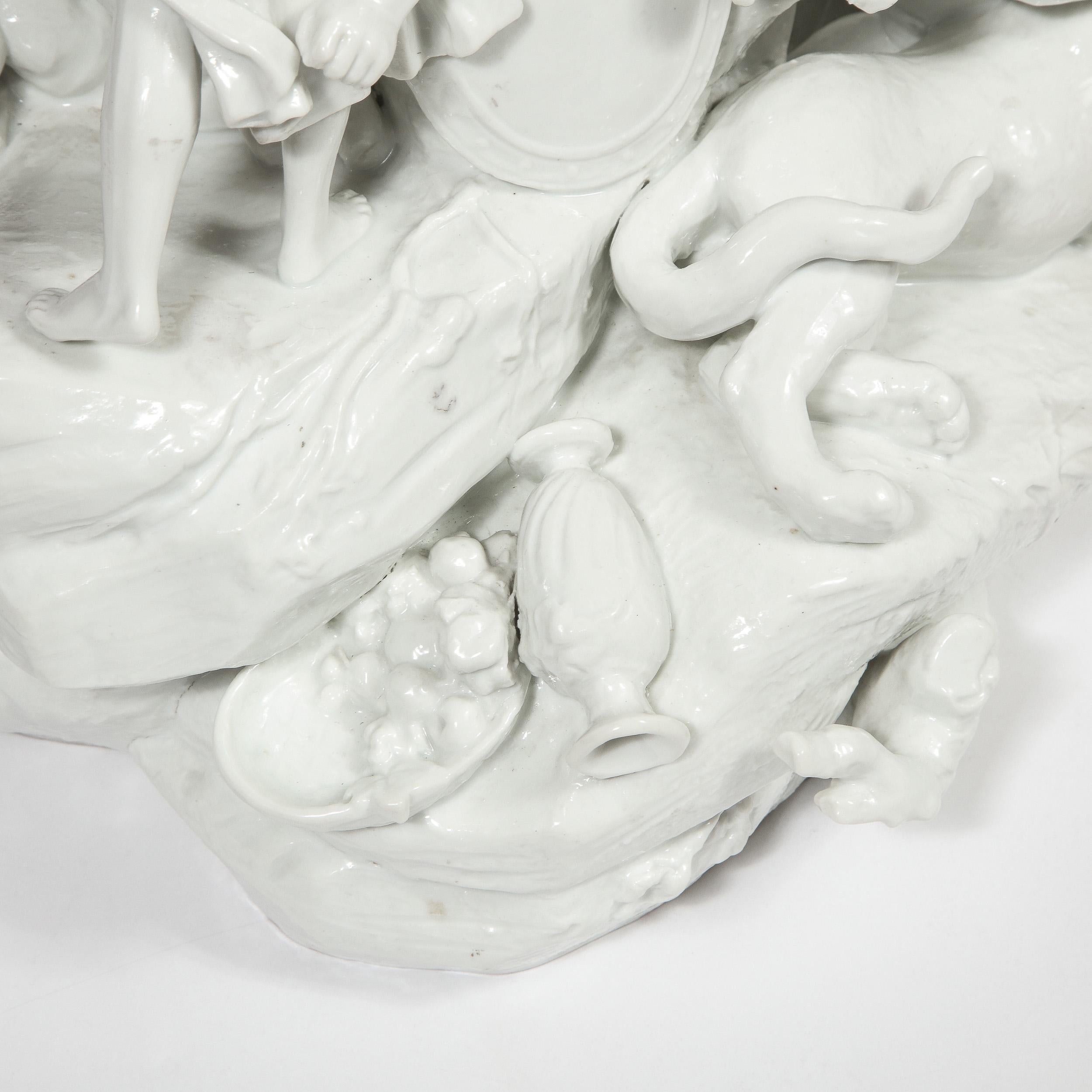 Sculpture « Bacchus » en porcelaine biscuit blanche de style néoclassique grec en vente 5