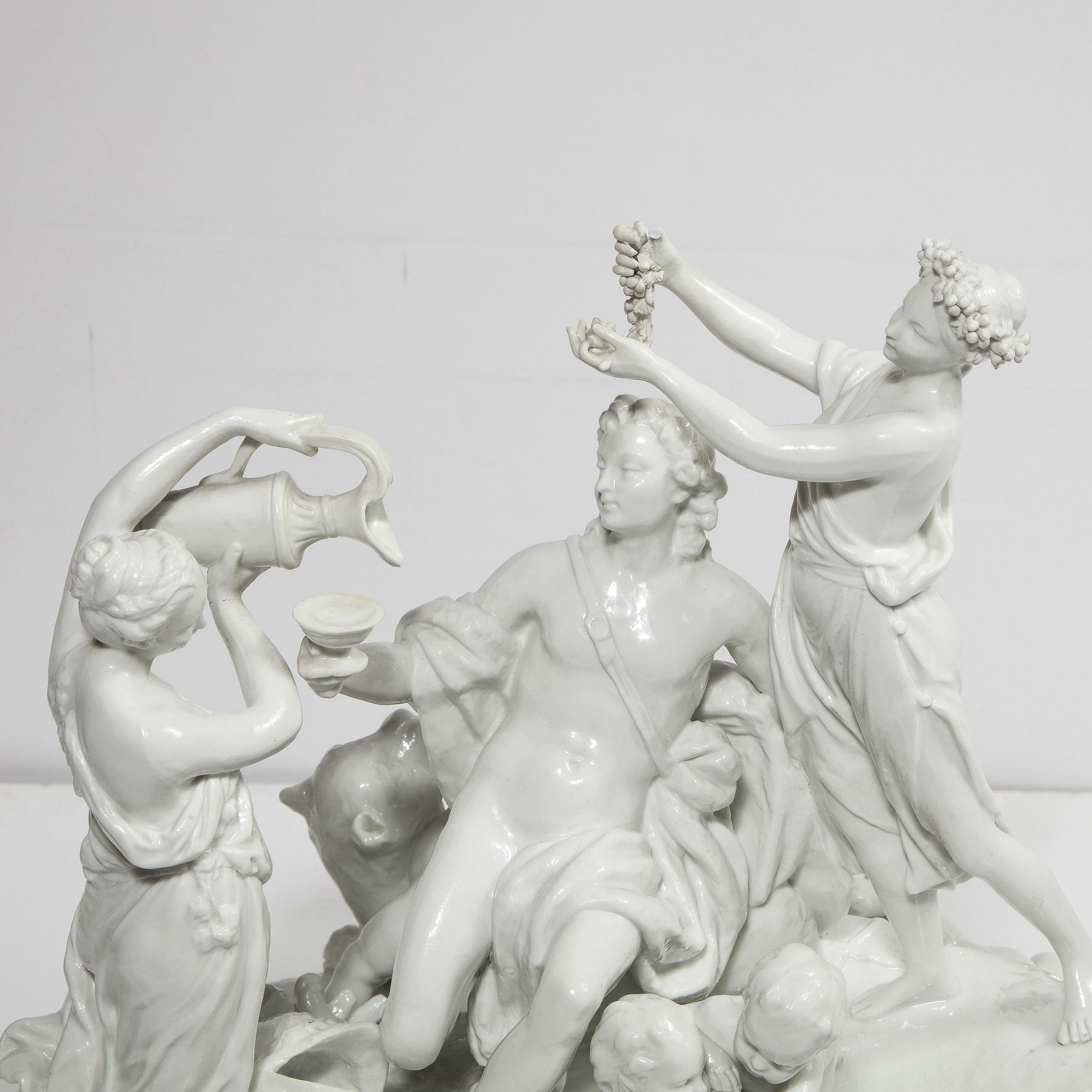 Allemand Sculpture « Bacchus » en porcelaine biscuit blanche de style néoclassique grec en vente
