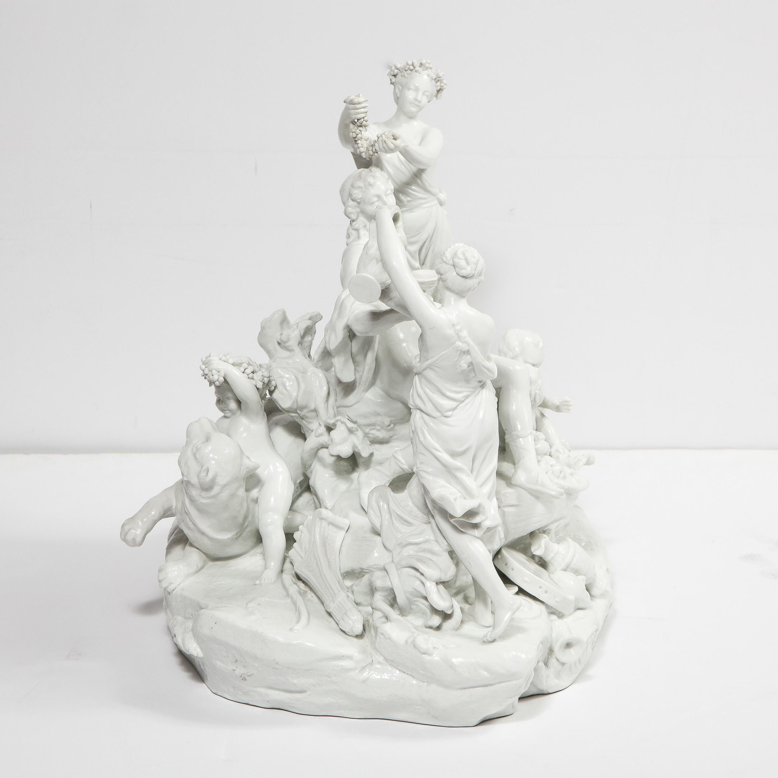 Fin du 20e siècle Sculpture « Bacchus » en porcelaine biscuit blanche de style néoclassique grec en vente
