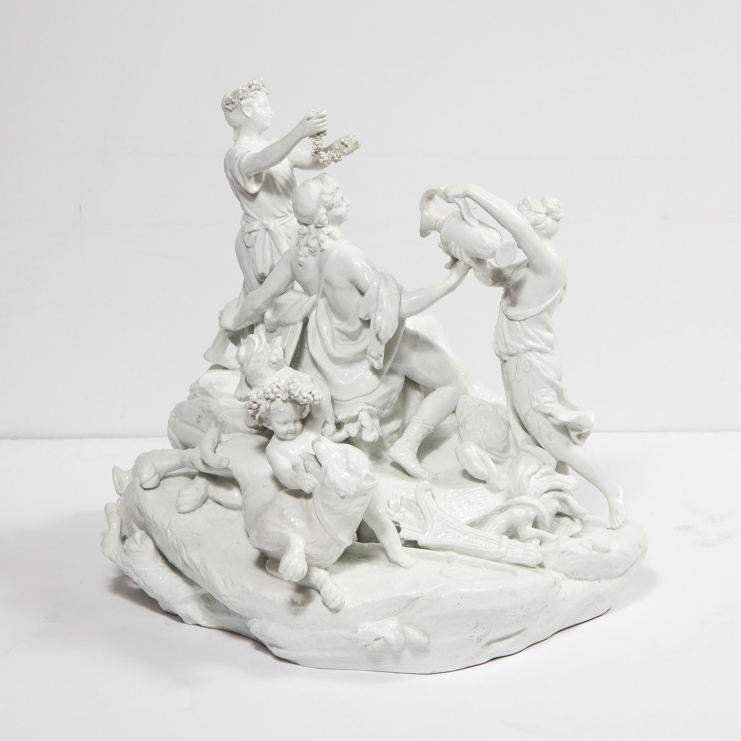 Porcelaine Sculpture « Bacchus » en porcelaine biscuit blanche de style néoclassique grec en vente