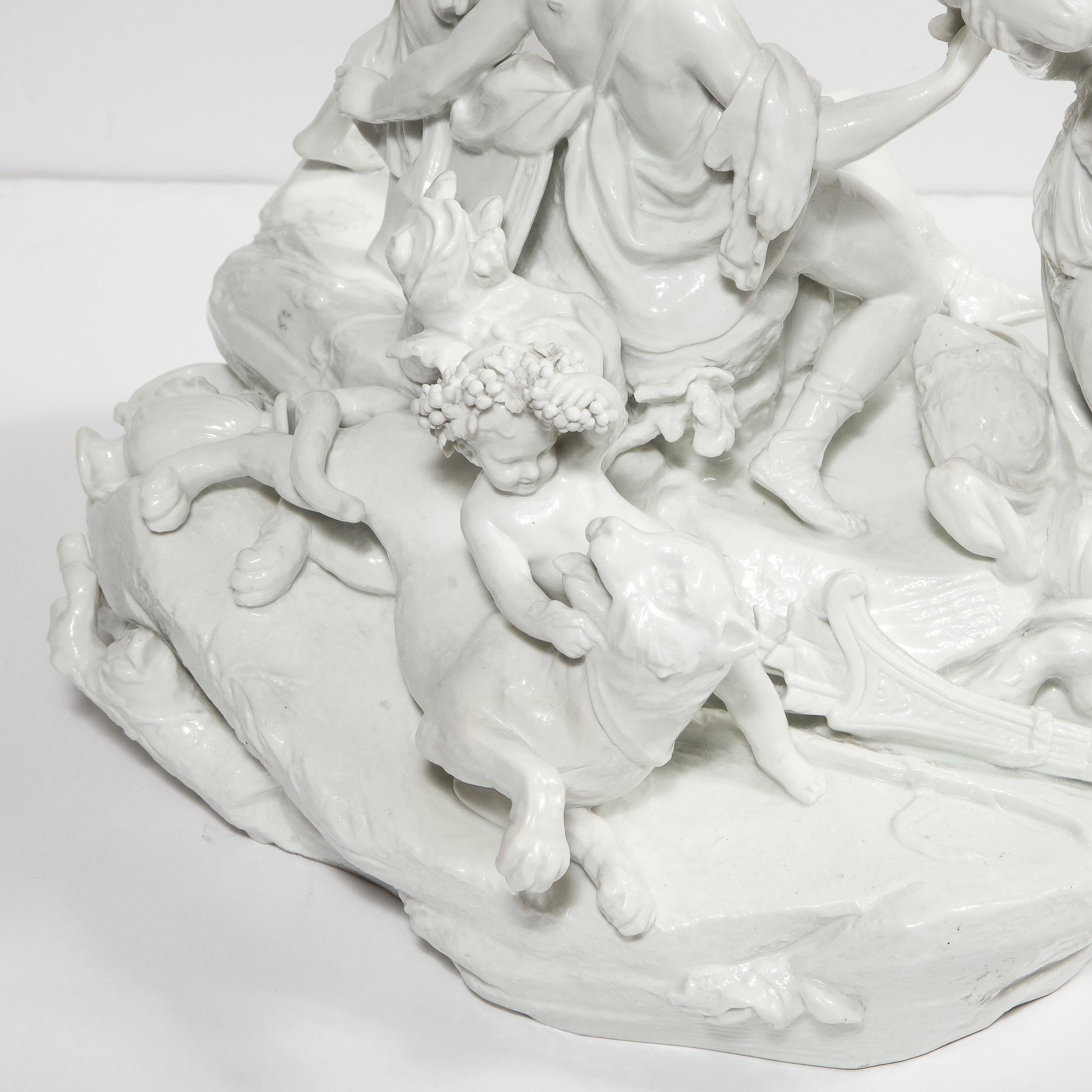 Sculpture « Bacchus » en porcelaine biscuit blanche de style néoclassique grec en vente 1
