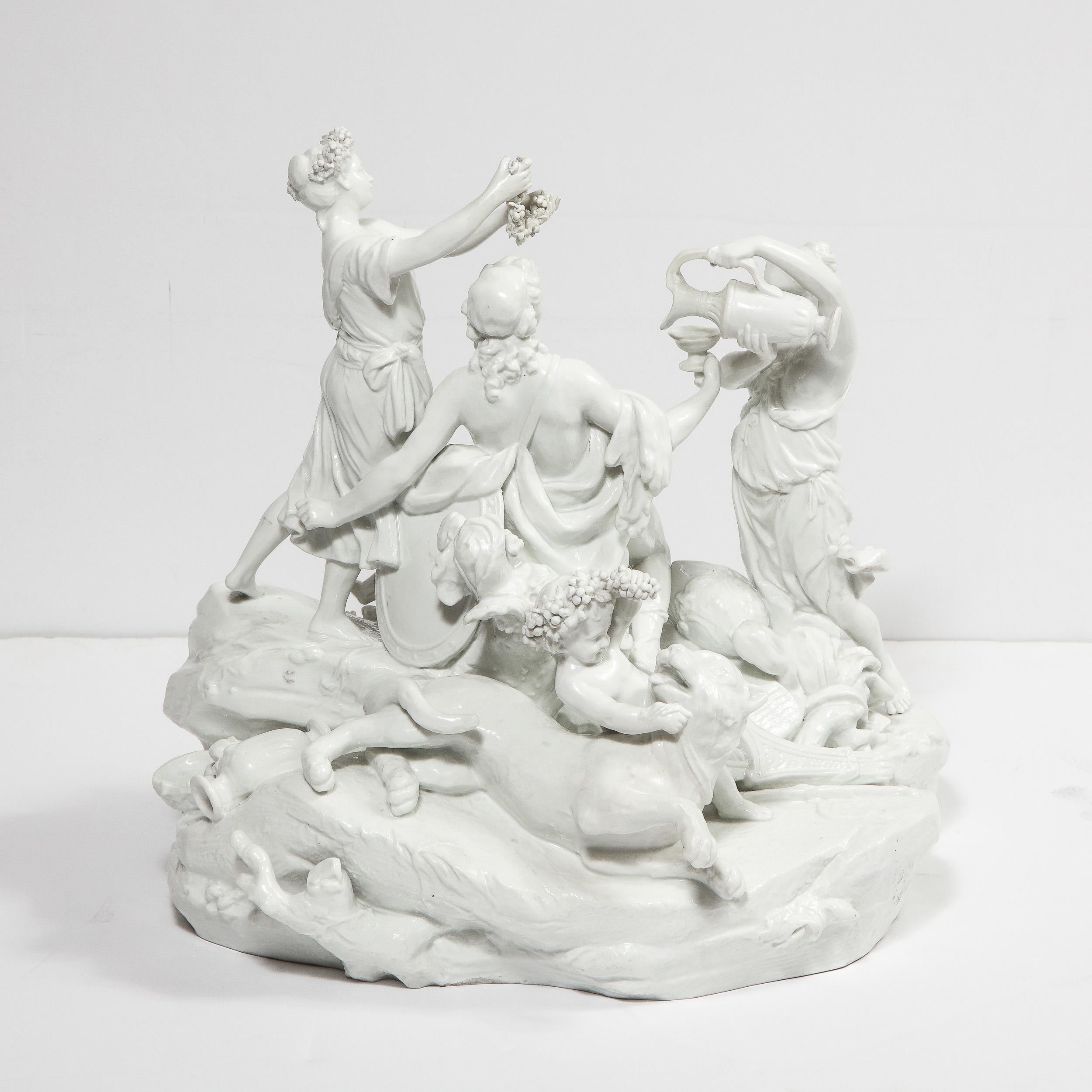 Sculpture « Bacchus » en porcelaine biscuit blanche de style néoclassique grec en vente 2