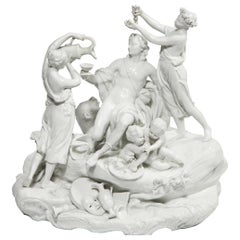 Neoclassical Greek Revival White Bisque Porcelain "Bacchus" Sculpture