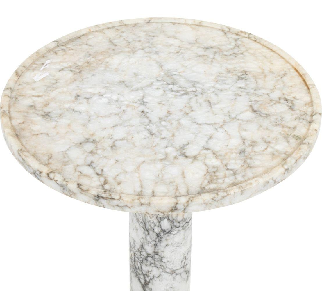 Neoclassical Grey Veined White Alabaster Pedestal In Good Condition For Sale In Astoria, NY