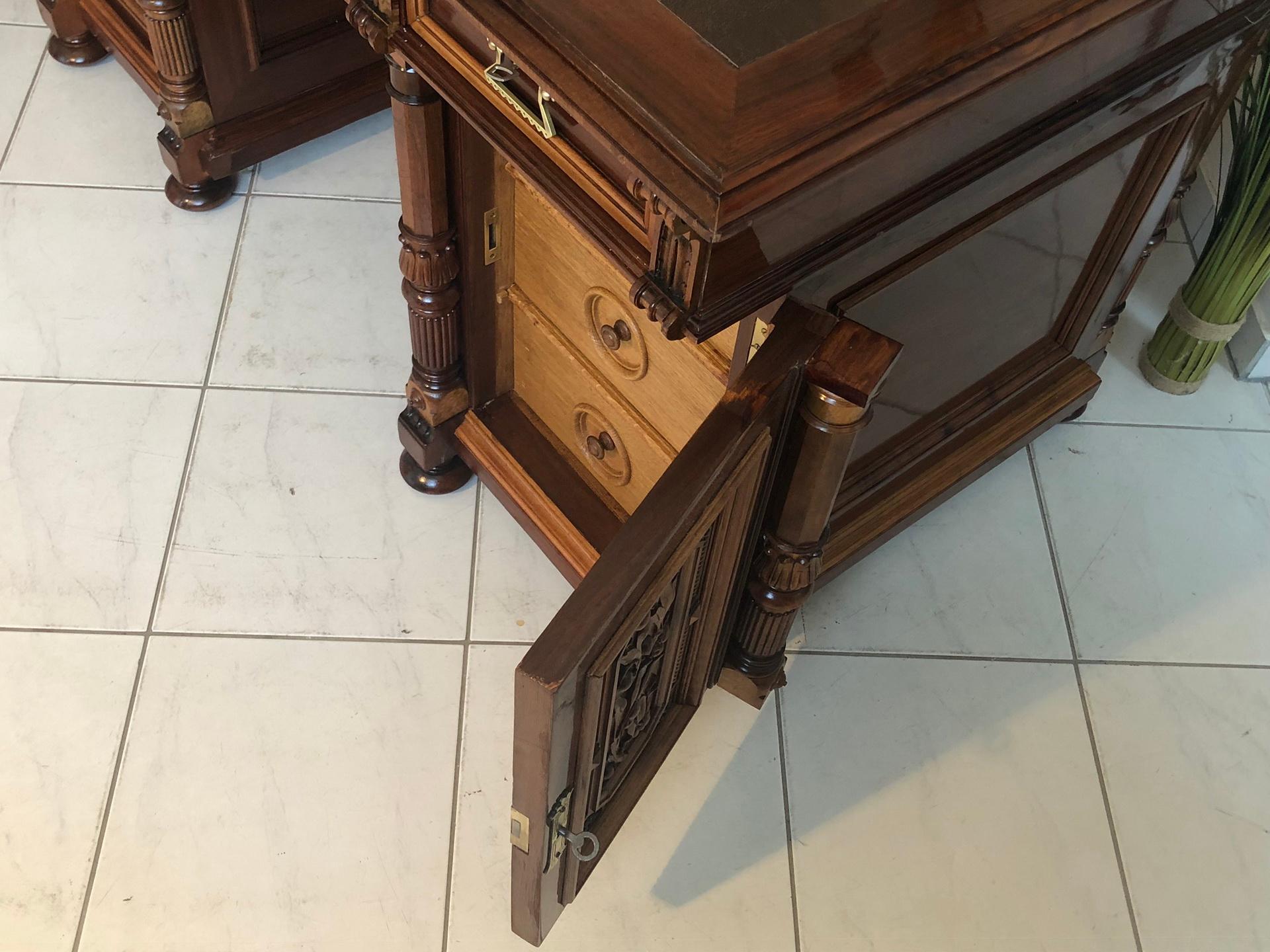 Neoclassical Gründerzeit Writing Table with Columns, 1870s For Sale 4