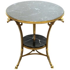 Neoclassical Gueridon Table with Marble Tops