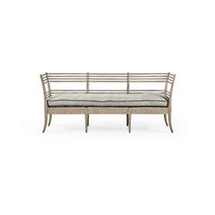 Neoclassical Gustavian Slatted Wood Bench Sofa