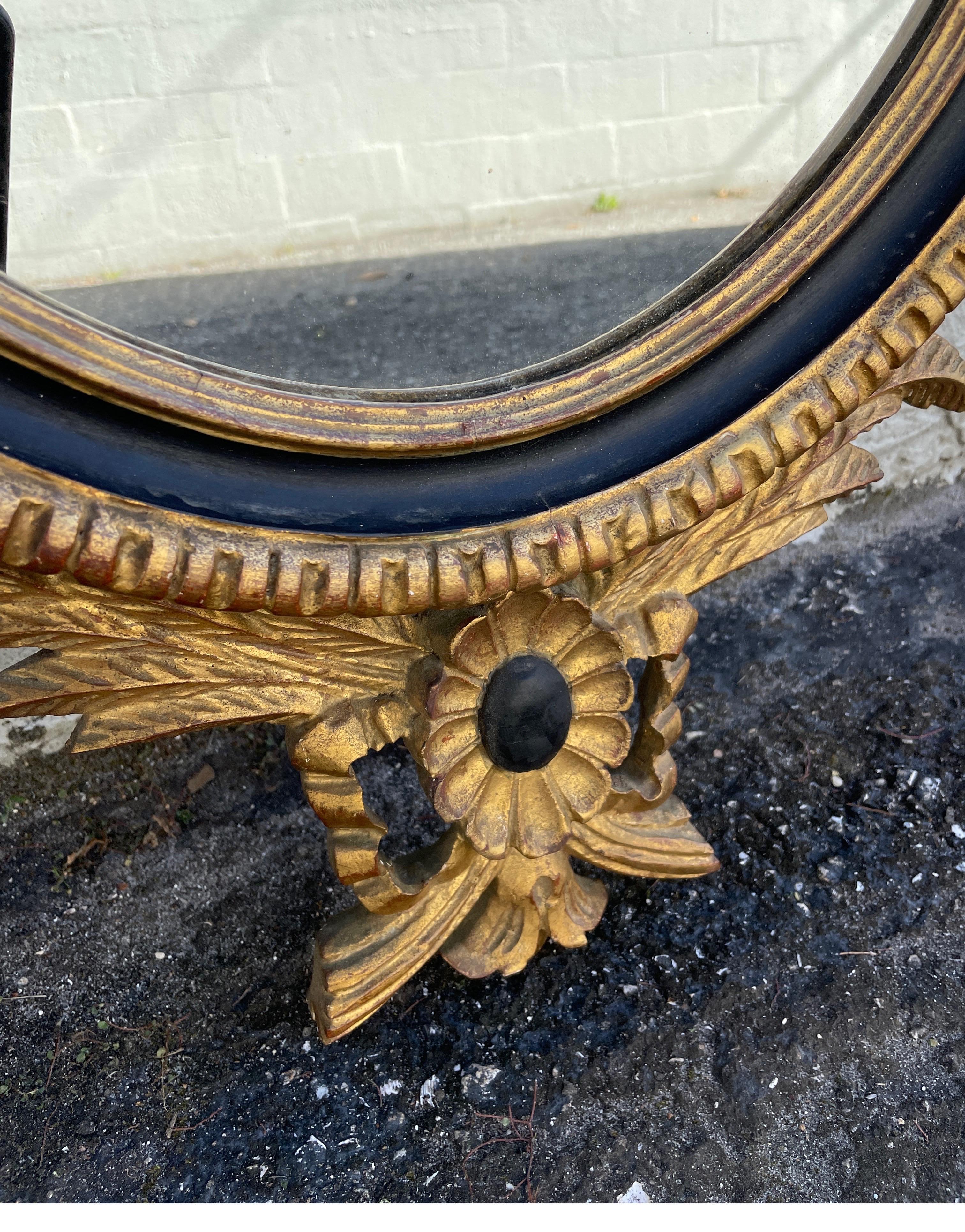 Neoclassical Hand Carved, Painted & Gilded Mirror by Palladio For Sale 4