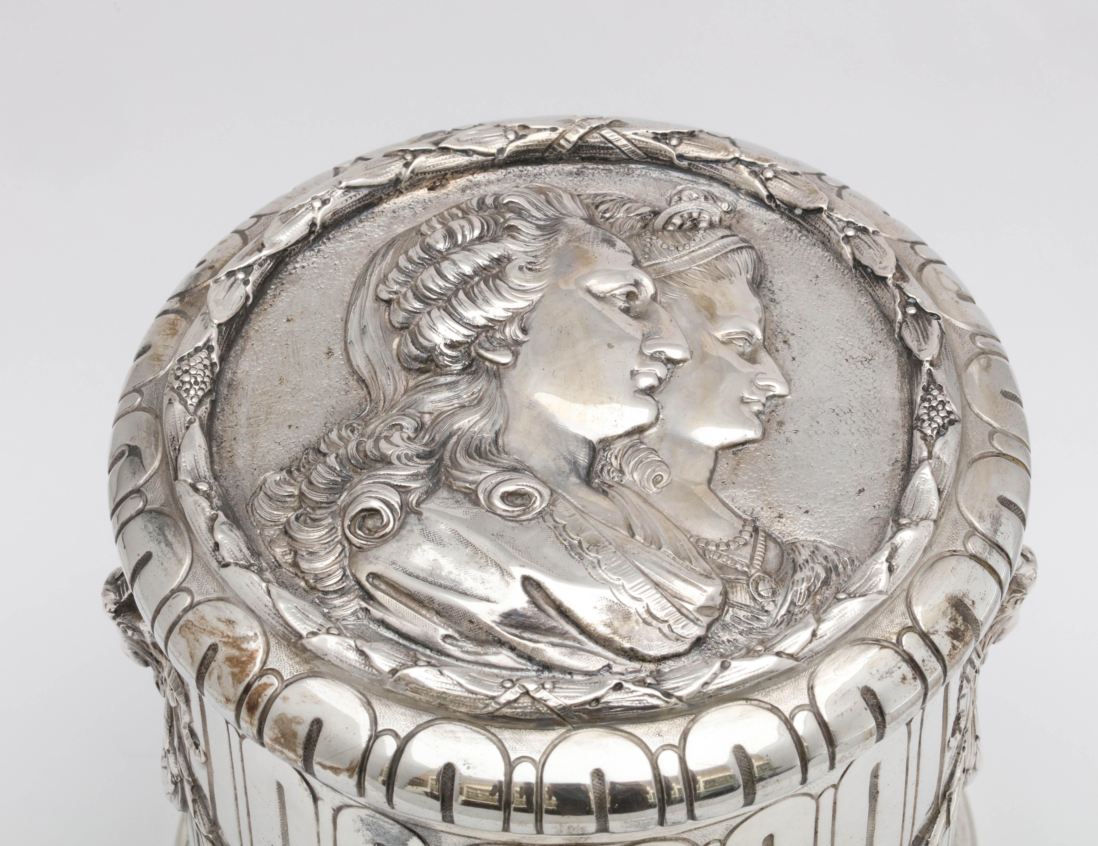 German Neoclassical Hannau Continental Silver '.800' Table Box