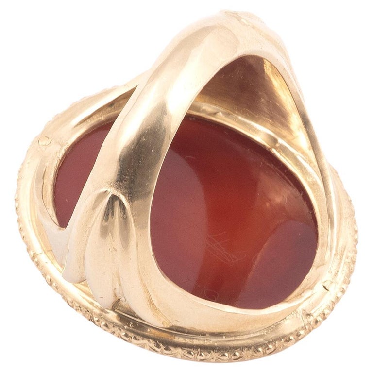 Neoclassical Hardstone Cameo Emperor Hadrian Ring Early 19th Century ...