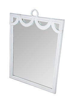 Neoclassical Hollywood Regency White Boho Chic Ring Swag Vanity Mirror 46"