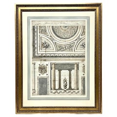 Vintage Neoclassical Ink & Watercolor Architectural Elevation, Italy, circa 1780