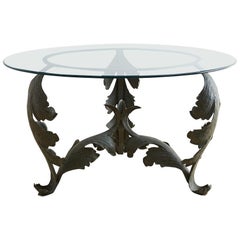 Neoclassical Iron Acanthus Leaf Dining Table