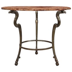 Neoclassical Iron and Marble Table