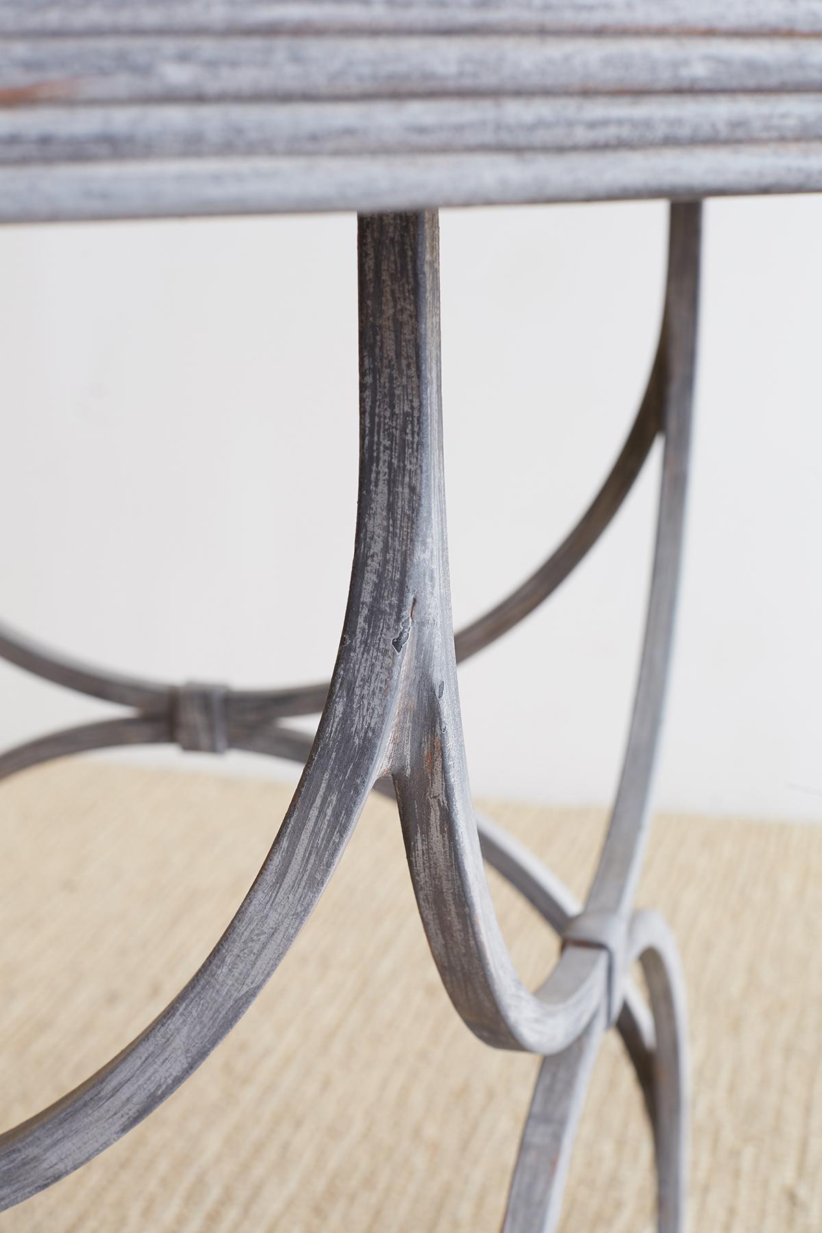 Neoclassical Iron and Stone Patio Garden Table 6