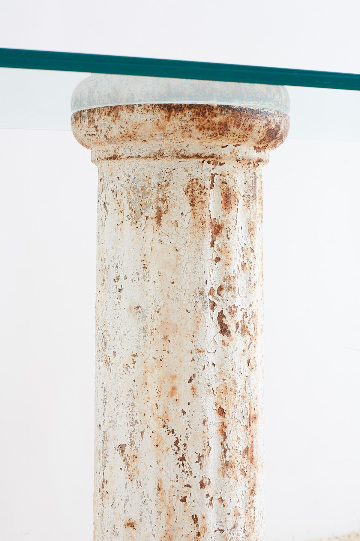 Neoclassical Iron Column Console or Sofa Table 4