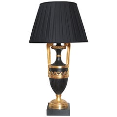 Neoclassical Italian Carved Wood Urn Lamp