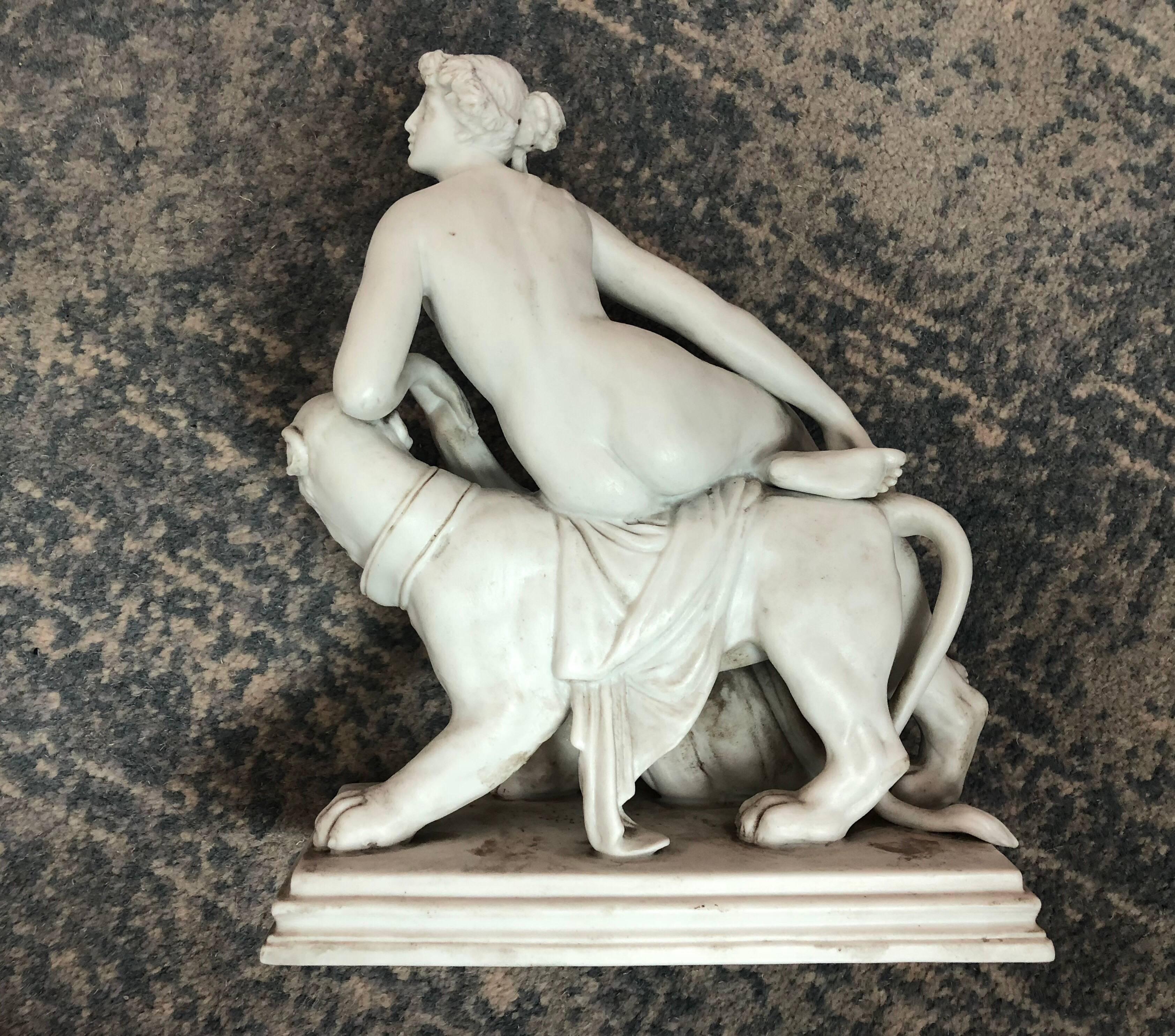 German Neoclassical Italian Dannecker Ariadne Marble Figure 19th Century, Signed