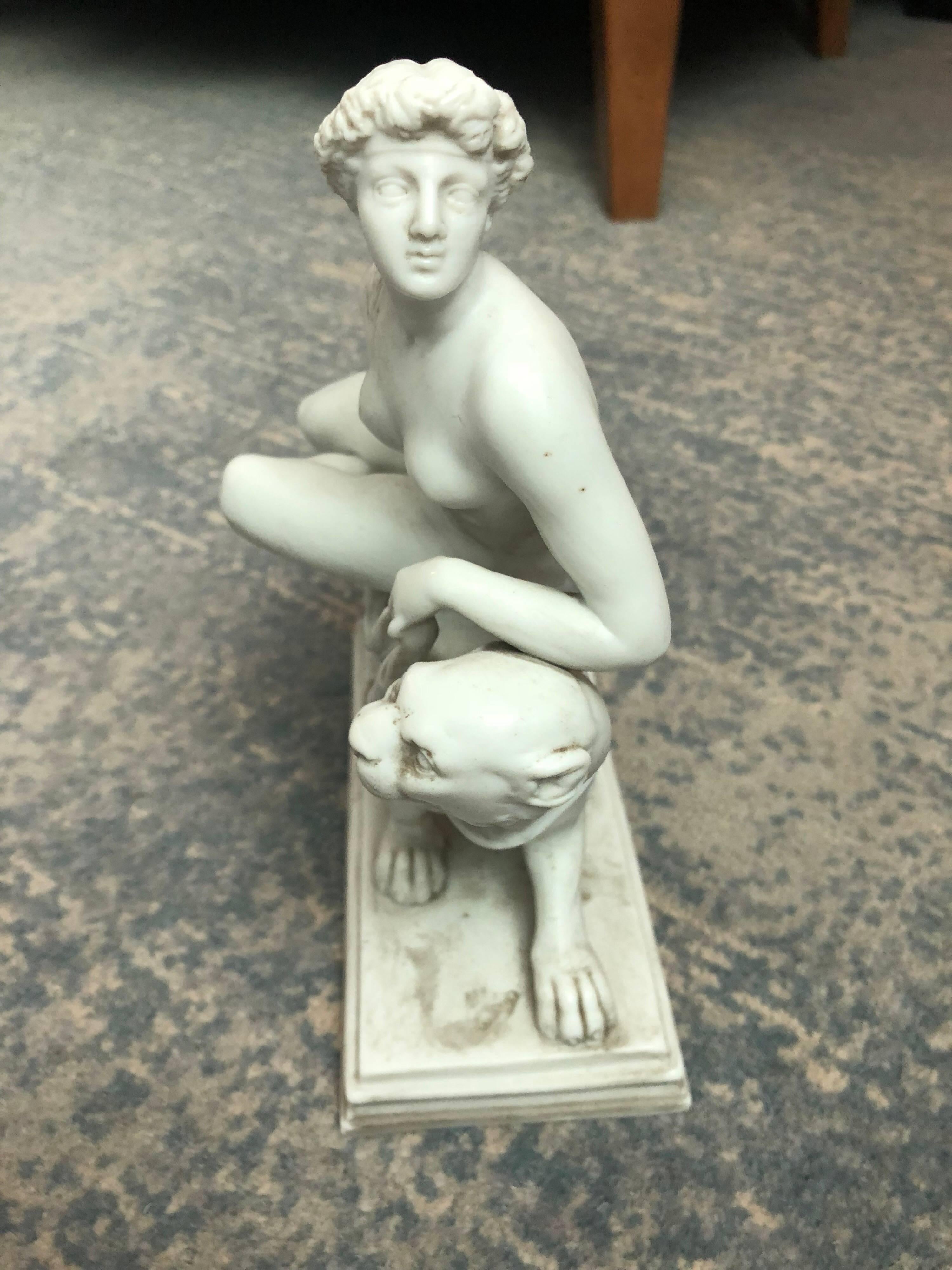 Neoclassical Italian Dannecker Ariadne Marble Figure 19th Century, Signed In Excellent Condition In Sofia, BG