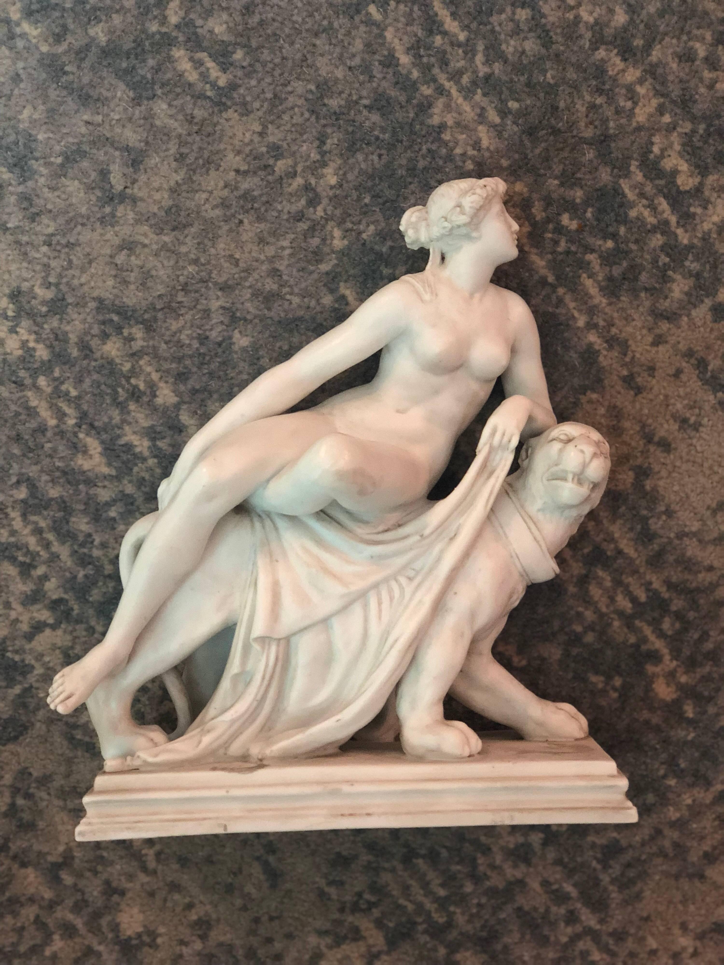 Neoclassical Italian Dannecker Ariadne Marble Figure 19th Century, Signed 3