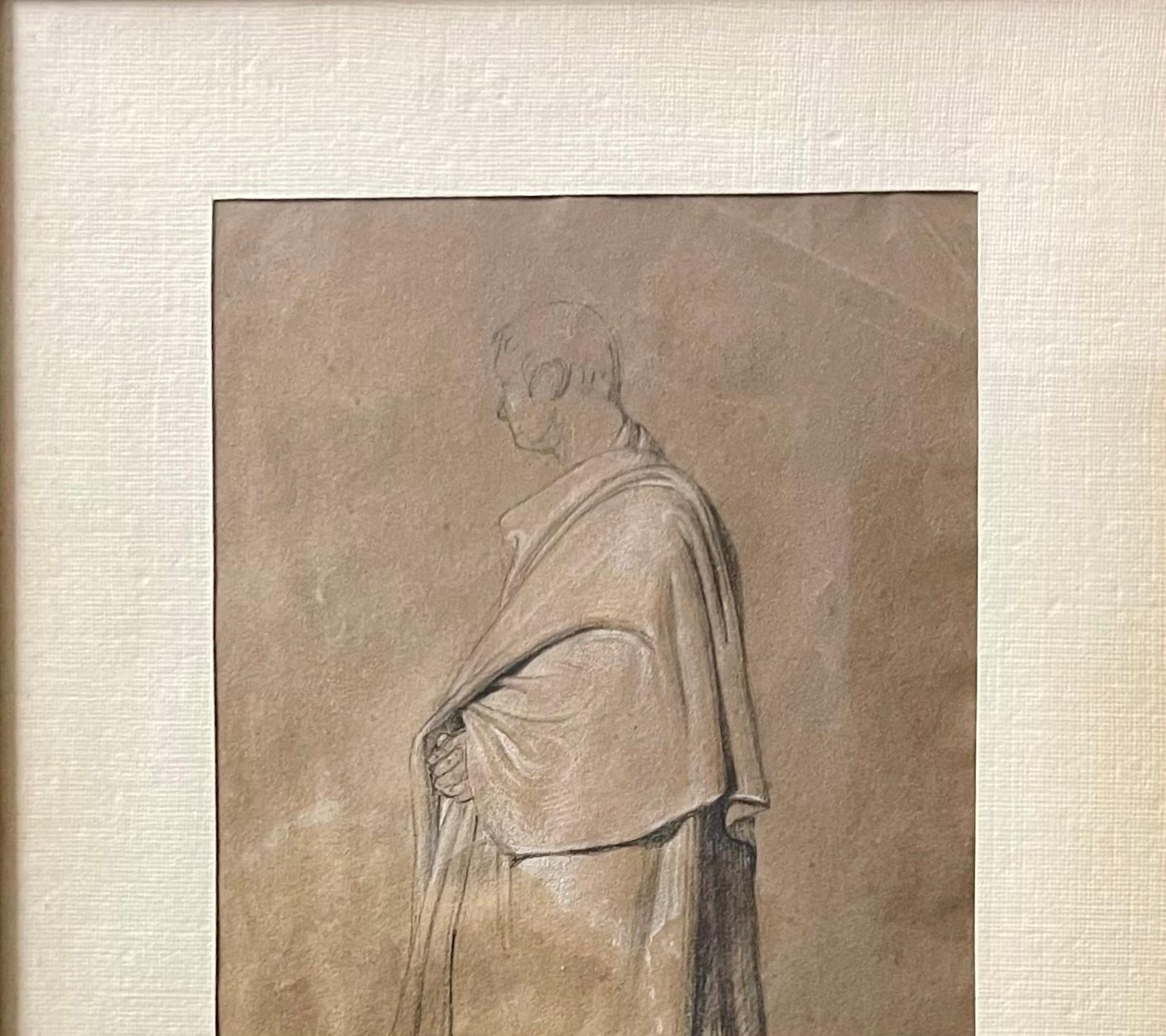 Dibujo neoclásico italiano Retrato enmarcado Italiano