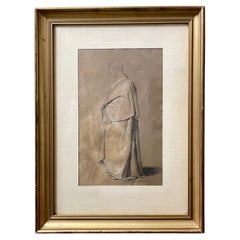 Dibujo neoclásico italiano Retrato enmarcado