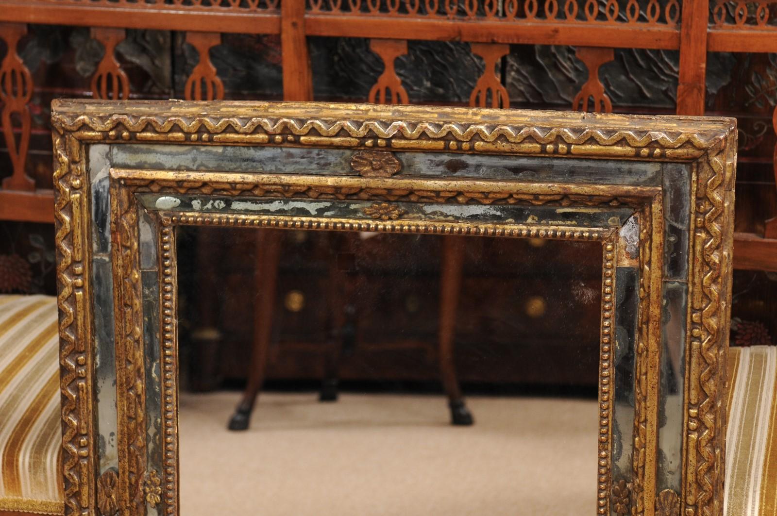 Neoclassical Italian Giltwood Mirror, Late 18th Century 4