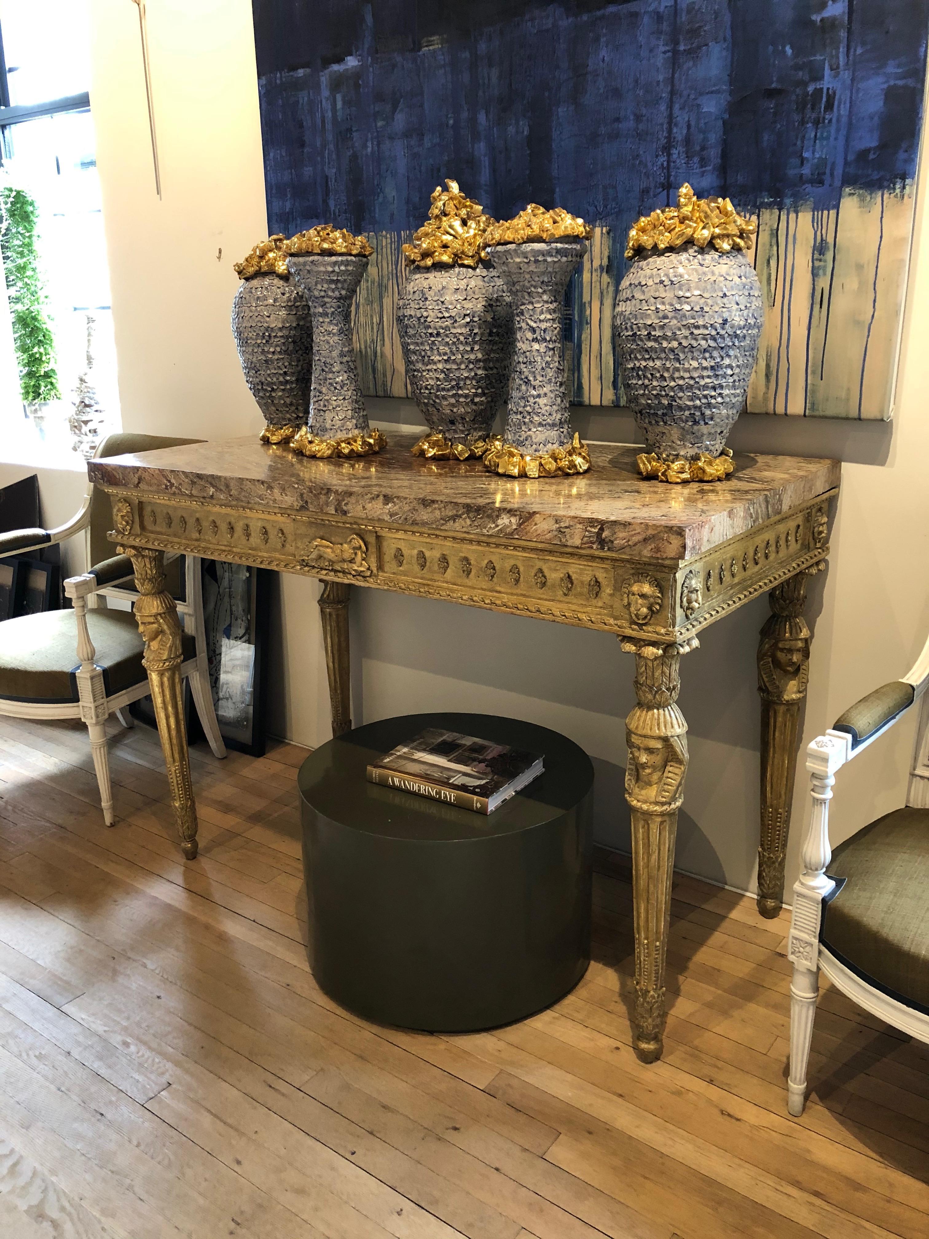 Neoclassical Italian Giltwood and Marble Side Table 6