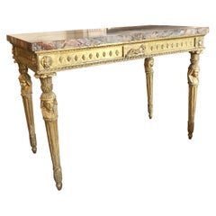 Neoclassical Italian Giltwood and Marble Side Table