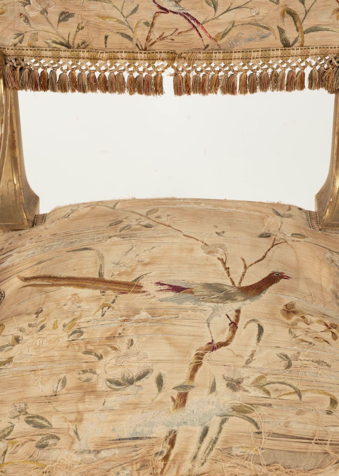 Neoclassical Italian Giltwood Slipper Chair For Sale 8